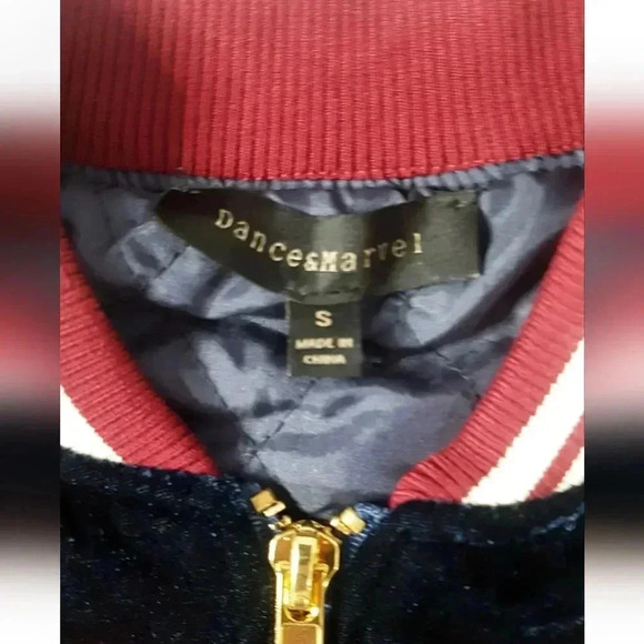 Dance & Marvel Women's Full Zip Retro Y2k DiscoGlitter Bomber Jacket Size  Small - Picture 7 of 8